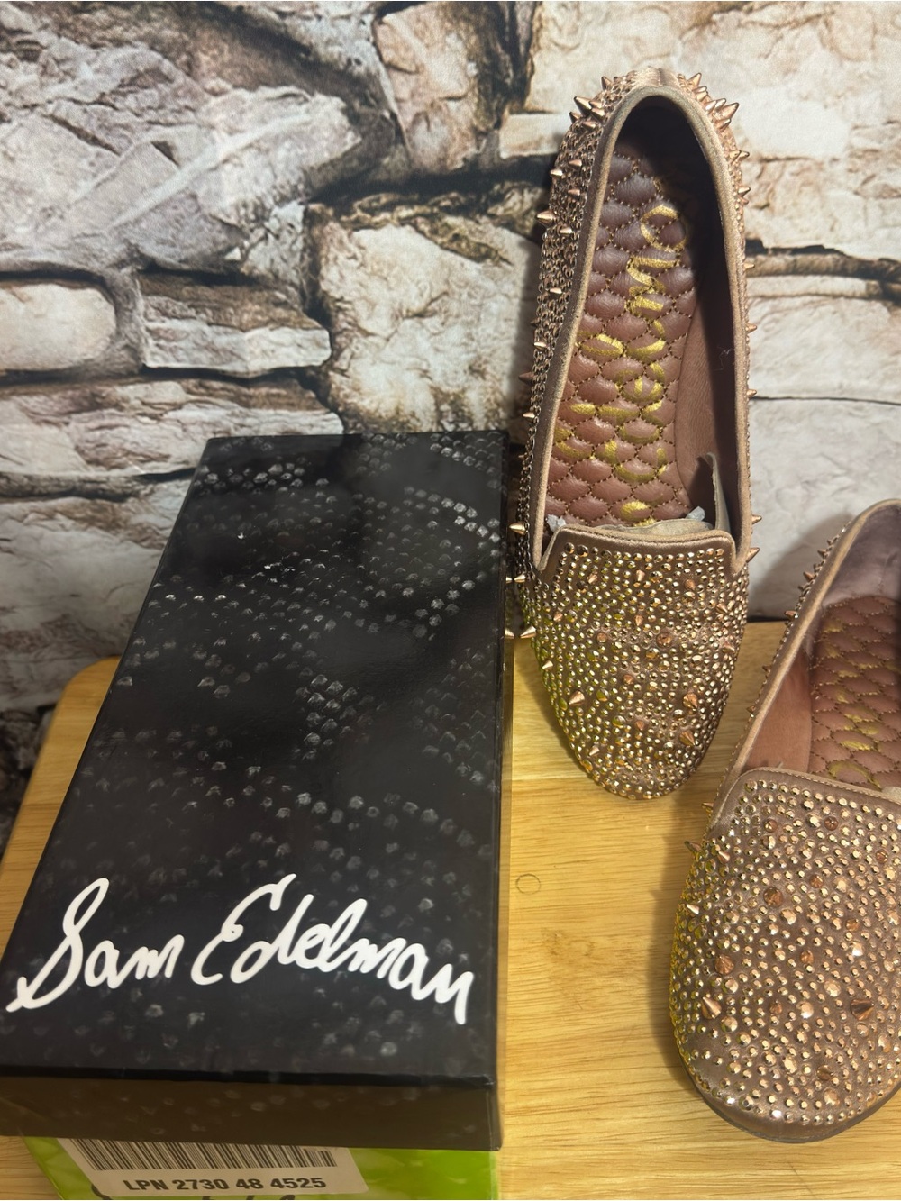 Sam Edelman Rose Gold Studded Loafers